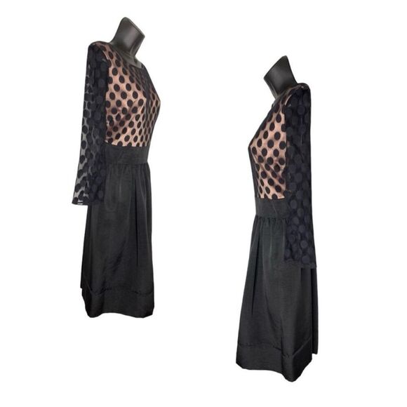 ✨Eliza J Black on Nude Polka Dot Mesh Dress Size 10✨ - Picture 10 of 16